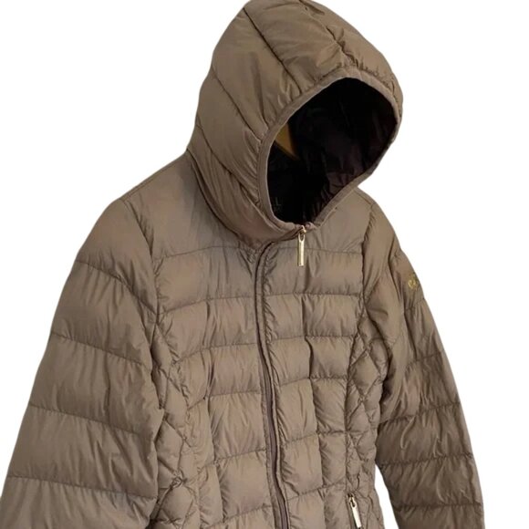 Michael Kors beige packable quilted puffer jacket size M - Picture 2 of 12